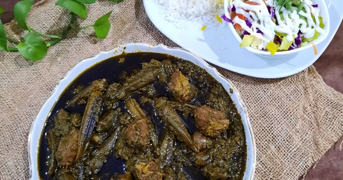 خورش بامیه با سبزی؛ با عطر و طعم متفاوت و بی نظیر